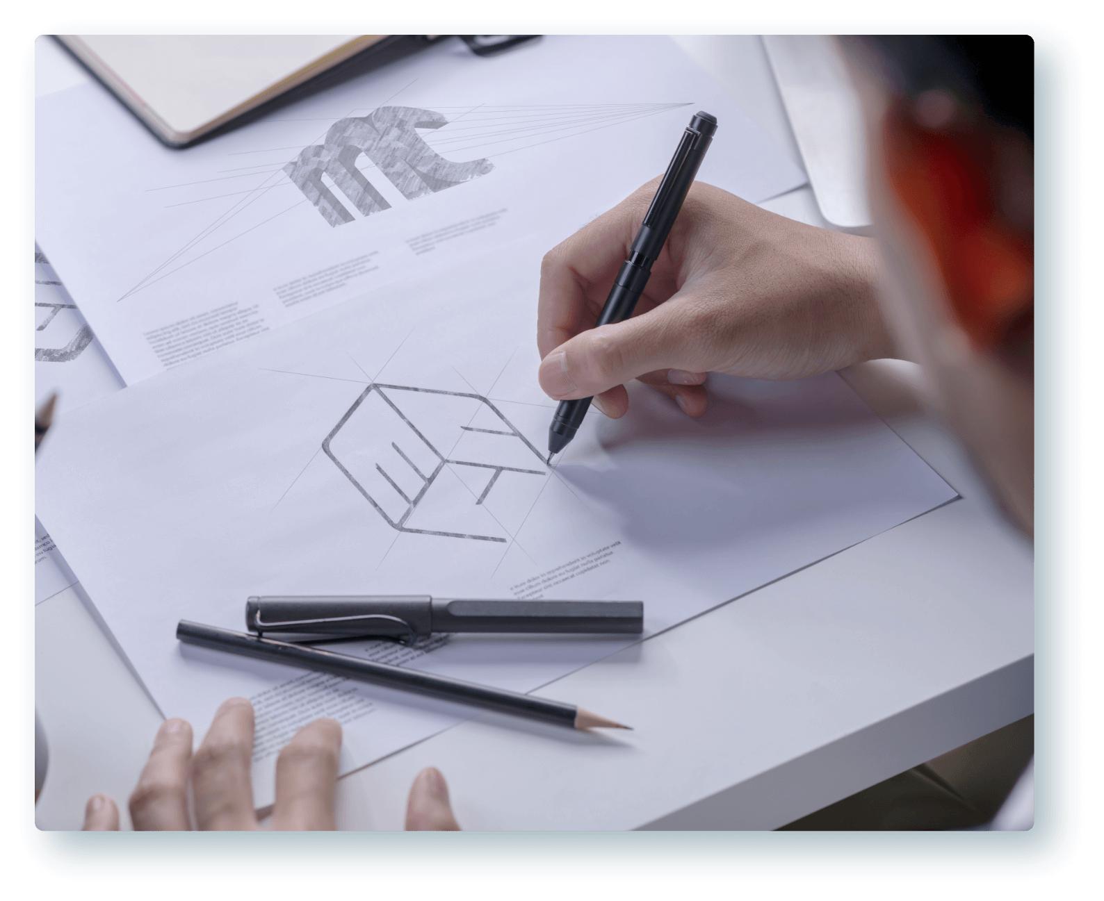 michael + clark construction sketch rendering